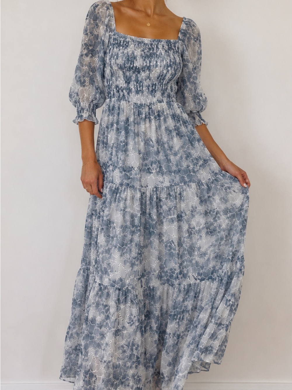 Baltic Born Bailey Eyelet Maxi Dress 💙 NWT Size L